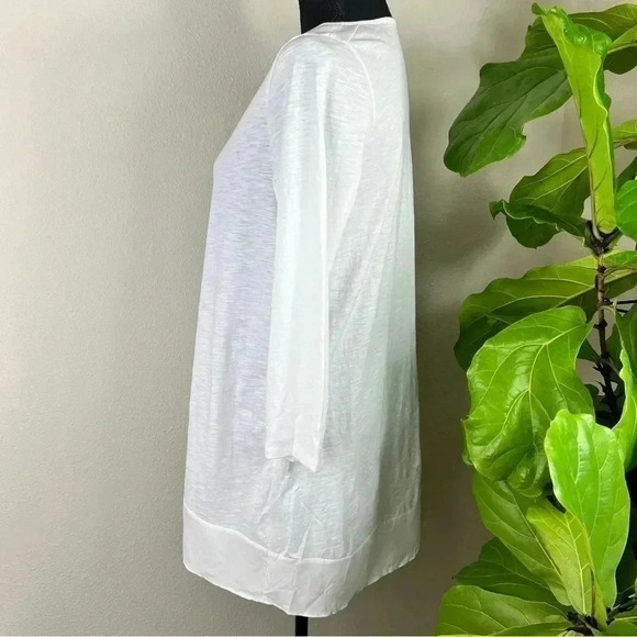 Garnet Hill Organic Cotton 100% Silk Bright White Tunic Medium - Picture 7 of 16